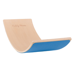 KiddyMoon Wooden Balance Board for Children Wooden Swing Board Montessori Toy for Kids Balancing Board for Babies 80x30cm, natural/blue felt, board