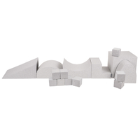 KiddyMoon light grey playground dice / wedge M/ hill/ tunnel/ ramp M/ half-shaft M/ step PPZ-217 , Light Grey