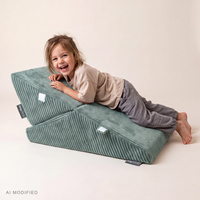 KiddyMoon Modular Children's Polyester Wedge Cushion, green, M