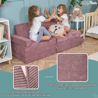 KiddyMoon Foam Sofa for Children Multifunctional Mattress Armchair Kids Foldable  Bed Folding Toddler Couch Chair for Playroom Bedroom Living Room, dark grey, Sofa