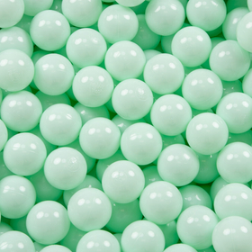KiddyMoon Soft Ball Pit Round ∅ 7Cm / 2.75In For Kids, Foam Ball Pool Baby Playballs Children, Made In The EU, fox-green:mint, 90x30cm/300 balls