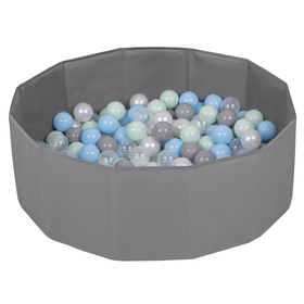 children colourfull foldable ballpit plastic balls, gray:pearl/gray/transparent/babyblue/mint, 200 balls