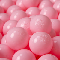 KiddyMoon Soft Plastic Play Balls ∅ 6cm / 2.36 Multi Colour Made in EU, light pink, 200 Balls/6cm-2.36in