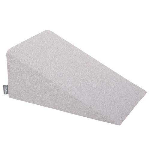 KiddyMoon Foam Playground for Kids with Round Ballpit ( ∅ 7cm/2.75In) Soft Obstacles Course and Ball Pool, Certified Made In The EU, lightgrey:grey/white/turquoise, Ballpit (100 Balls) + Wedge