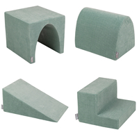 KiddyMoon Foam Playground For Kids Soft Textured Safe Blocks, green: pastel blue/pastel yellow/white/mint/powder pink, Ballpit (300 Balls) + Version 3