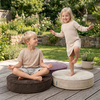 KiddyMoon 3-Piece Foam Elements for Kids Children's Room Accessory, beige-brown-purple, Lx3