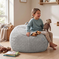 KiddyMoon Bean Bag for Children 2-in-1 Storage for Toys 80x80x50cm, jasnoszary