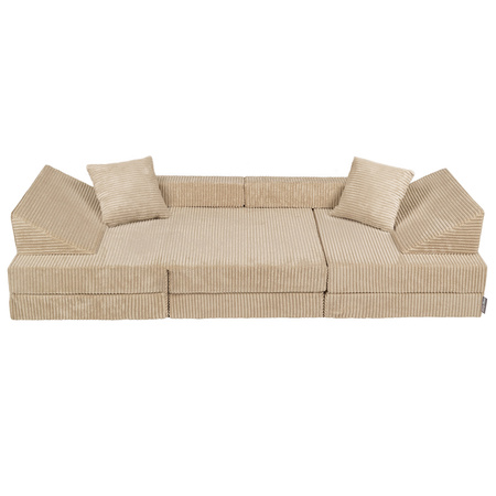 KiddyMoon Foam Sofa for Children Multifunctional Mattress Armchair Kids Foldable  Bed Folding Toddler Couch Chair for Playroom Bedroom Living Room, beige, Sofa with 2 Pillows