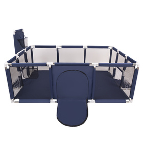 Baby Playpen Big Size Playground with Plastic Balls for Kids, Dark Blue, No Balls