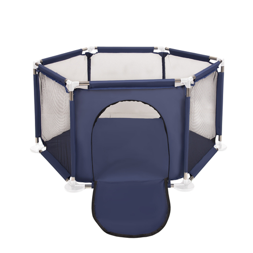 hexagon 6 side play pen with plastic balls, Blue, x