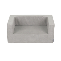 KiddyMoon Modular Foam Sofa for Children's with Balls Lightweight Sofa For Kids Room Comfortable Space-Saving with Storage Room Fabric Safe and Fun for Kids, light grey, Sofa