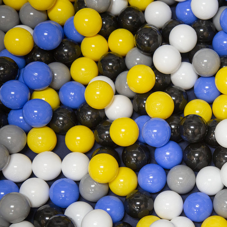 square play pen filled with plastic balls basketball, Blue:black/white/grey/blue/yellow, 100 balls