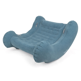 KiddyMoon Inflatable Sensory Rocker Chair For Kids With Pump And Handles, Blue, L