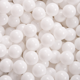 KiddyMoon Soft Ball Pit Round ∅ 7Cm / 2.75In For Kids, Foam Ball Pool Baby Playballs Children, Made In The EU, fox-green:white, 90x30cm/300 balls
