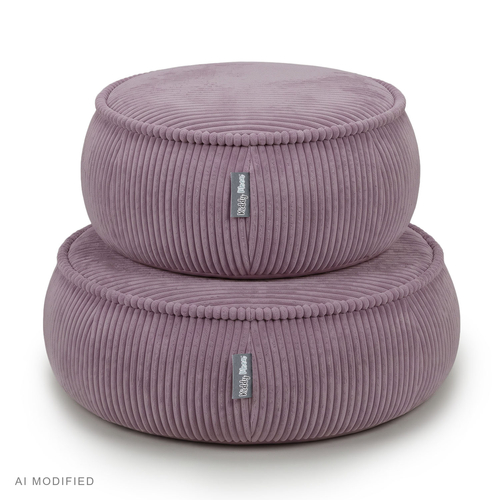 KiddyMoon Kids’ Foam Pouffe with Removable Cover, light grey, L