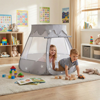 Play Tent For Kids Castle Baby Playhouse For Children With Colorful Balls Pop Up Perfect For Indoor And Outdoor Easy Set Up Includes Carry Bag, grey, 105x90