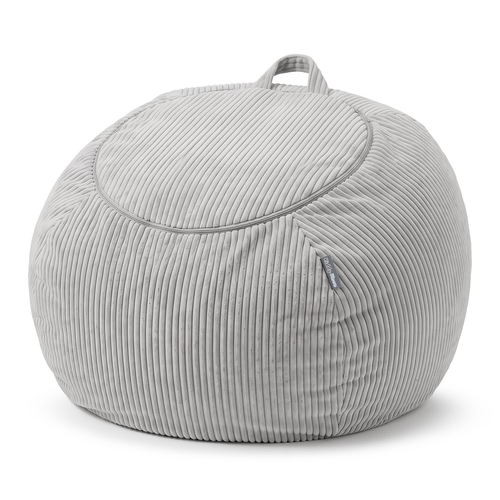 KiddyMoon Bean Bag for Children 2-in-1 Storage for Toys 80x80x50cm, jasnoszary