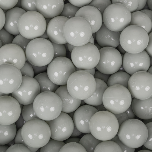 KiddyMoon Soft Plastic Play Balls ∅ 7cm/2.75in Mono-colour certified Made in EU, greengrey, 300 Balls/7cm-2.75in