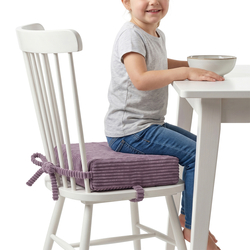 KiddyMoon Kids Booster Seat Cushion For Chair, 10 Cm Foam Padded Seat With Removable Washable Cover And Ties, purple, 33x33x10