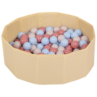 children colourfull foldable ballpit plastic balls, light beige:pastel beige/pastel blue/salmon, 300 balls