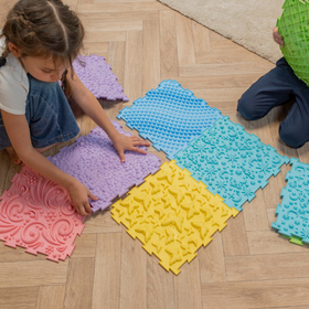 KiddyMoon Sensory Puzzle Mat for Kids Orthopedic Game Tiles, Multi, 6 Pieces