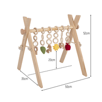 KiddyMoon Wooden Baby Gym for Newborns BT-001, Natural, UNI