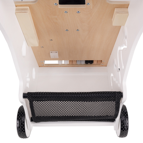 KiddyMoon Wooden Walker for Babies and Toddlers Push-Along WK-001, Black - White, Standard