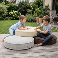 KiddyMoon 3-Piece Foam Elements for Kids Children's Room Accessory, light grey-beige-brown, Lx3