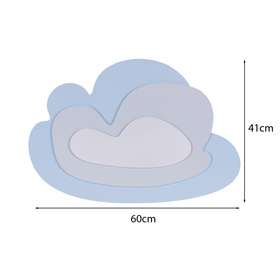 KiddyMoon wall decor kids room nursery wood mdf multiple shapes 3D, cloud: blue/grey, UNI