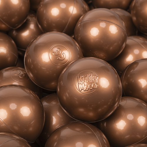 KiddyMoon Soft Plastic Play Balls ∅ 7cm/2.75in Mono-colour certified Made in EU, copper, 700 Balls/7cm-2.75in