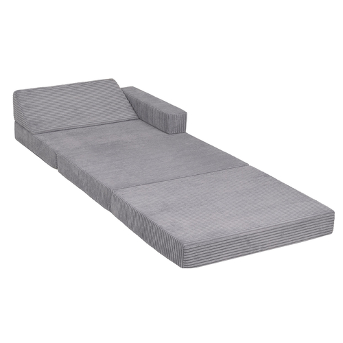 KiddyMoon Armchair Kids Foldable Children Multifunctional Foam Mattress Sofa Bed Folding Toddler Couch Chair for Playroom Bedroom Living Room, dark grey, Armchair