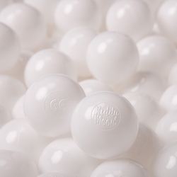 KiddyMoon Soft Plastic Play Balls β
6cm / 2.36 Multi Colour Made in EU, white, 100 Balls/6cm-2.36in