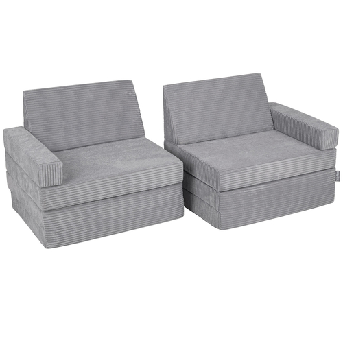KiddyMoon Foam Sofa for Children Multifunctional Mattress Armchair Kids Foldable  Bed Folding Toddler Couch Chair for Playroom Bedroom Living Room, dark grey, Sofa