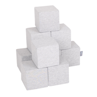 KiddyMoon Foam playground - Cubes/Wedge L/Steps PPZ-253, Light Grey, Multi-Size