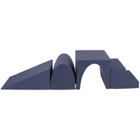 KiddyMoon Foam playground set - wedge L/hill/tunnel/steps PPZ-244, navy blue, Multi-Size
