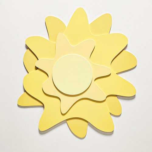 KiddyMoon wall decor kids room nursery wood mdf multiple shapes 3D, sun: yellow, UNI