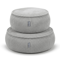 KiddyMoon Kids’ Foam Pouffe with Removable Cover, light grey, L