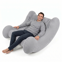 KiddyMoon Garden Chair Rocker Inflatable For Indoor & Outdoor Use with Pump, grey, L