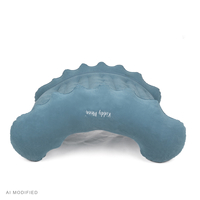 KiddyMoon Inflatable Sensory Rocker Chair For Kids With Pump And Handles, light blue, L