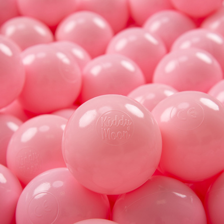 KiddyMoon Soft Plastic Play Balls ∅ 7cm/2.75in Mono-colour certified Made in EU, light pink, 700 Balls/7cm-2.75in