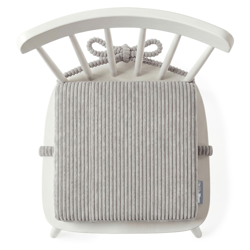KiddyMoon Kids Booster Seat Cushion For Chair, 10 Cm Foam Padded Seat With Removable Washable Cover And Ties, light grey, 33x33x10
