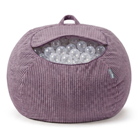KiddyMoon Bean Bag for Children 2-in-1 Storage for Toys 80x80x50cm, fioletowy