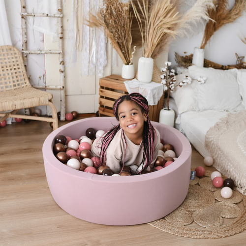 KiddyMoon Soft Plastic Play Balls ∅ 7cm/2.75in Multi-colour Made in EU, brown/copper/pastel beige/salmon