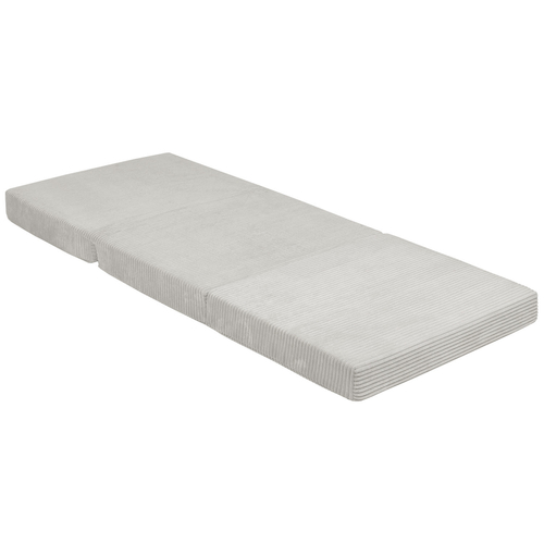 KiddyMoon Multifunctional Foam Mattress Foldable Bed Armchair Kids Children Sofa Folding Toddler Couch Chair for Playroom Bedroom Living Room, light grey, 165x70x10 cm