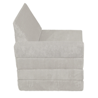 KiddyMoon Armchair Kids Foldable Children Multifunctional Foam Mattress Sofa Bed Folding Toddler Couch Chair for Playroom Bedroom Living Room, light grey, Armchair