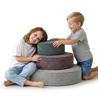 KiddyMoon 3-Piece Foam Elements for Kids Children's Room Accessory, zielony-fioletowy-jasnoszary