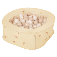 Ballpit Playpen For Kids, Babies And Toddlers Children Foldable Portable Indoor Outdoor, Light Beige: Pastel Beige-White-Pearl, 200 Balls