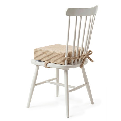 KiddyMoon Kids Booster Seat Cushion For Chair, 10 Cm Foam Padded Seat With Removable Washable Cover And Ties, beige, 33x33x10