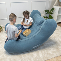 KiddyMoon Inflatable Sensory Rocker Chair For Kids With Pump And Handles, Blue, L