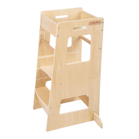 KiddyMoon Kitchen Helper for Toddlers and Kids, adjustable Height Level, ST-003, natural